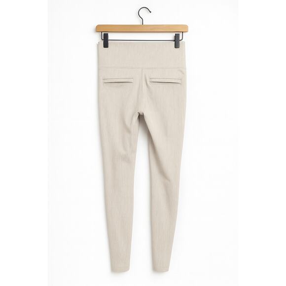 Athleta Delancey Moto Leggings Beige Textured Pockets Size Small - Picture 3 of 6